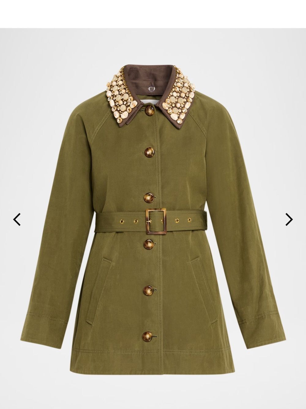 Veronica Beard Langham Waxed Belted Dickey Coat with Removable Collar - Picture 5 of 7